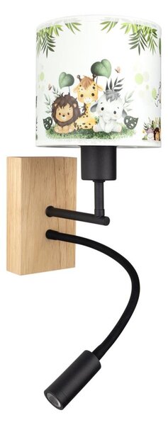 Brilagi-LED Flex. lampa BOBO WOOD 1xE27/25W/230V + LED/3W dub/čer./b./zel./džun