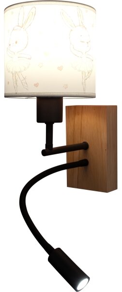 Brilagi - LED Flex. lampa BOBO WOOD 1xE27/25W/230V + LED/3W dub/černá/bílá/král