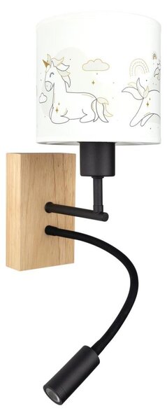 Brilagi - LED Flex. lampa BOBO WOOD 1xE27/25W/230V + LED/3W dub/čer./bílá/jedn