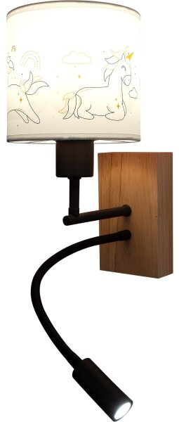Brilagi - LED Flex. lampa BOBO WOOD 1xE27/25W/230V + LED/3W dub/čer./bílá/jedn