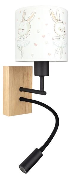 Brilagi - LED Flex. lampa BOBO WOOD 1xE27/25W/230V + LED/3W dub/černá/bílá/král