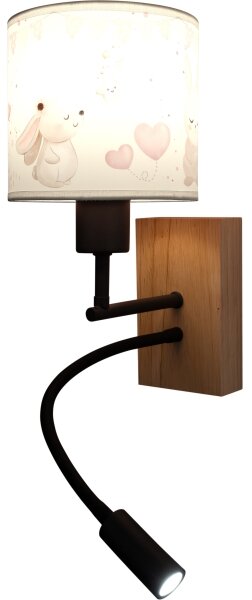 Brilagi - LED Flex. lampa BOBO WOOD 1xE27/25W/230V + LED/3W dub/čer./krém./král