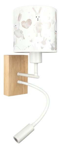 Brilagi - LED Flex. lampa BOBO WOOD 1xE27/25W/230V + LED/3W dub/bílá/králíčci