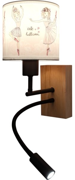 Brilagi- LED Flex. lampa BOBO WOOD 1xE27/25W/230V + LED/3W dub/čer./b./růž./bal
