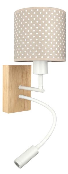 Brilagi - LED Flex. lampa BOBO WOOD 1xE27/25W/230V + LED/3W dub/bílá/béž./punt
