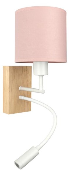Brilagi - LED Flex. lampa BOBO WOOD 1xE27/25W/230V + LED/3W dub/bílá/růžová