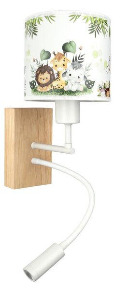 Brilagi - LED Flex. lampa BOBO WOOD 1xE27/25W/230V + LED/3W dub/bílá/zel./džun