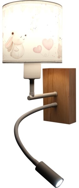 Brilagi - LED Flex. lampa BOBO WOOD 1xE27/25W/230V + LED/3W dub/bílá/krém./král