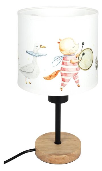 Brilagi - Stolní lampa BOBO WOOD 1xE27/25W/230V dub/černá/bílá/zvířátka