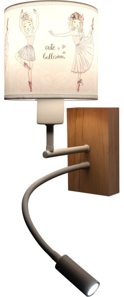 Brilagi - LED Flex. lampa BOBO WOOD 1xE27/25W/230V + LED/3W dub/bílá/růžová/bal