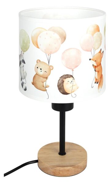 Brilagi - Stolní lampa BOBO WOOD 1xE27/25W/230V dub/černá/bílá/zvířátka