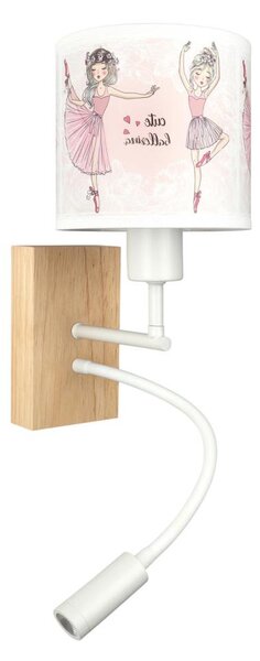 Brilagi - LED Flex. lampa BOBO WOOD 1xE27/25W/230V + LED/3W dub/bílá/růžová/bal