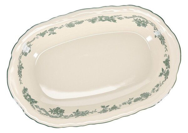 Zelený/slonovinový servírovací porcelánový talíř Cyril – S|P Collection