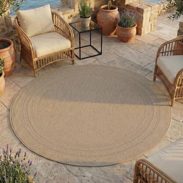 Béžový kulatý vnitřní a venkovní koberec ø 80 cm Desert 1304 – Ayyildiz Carpets
