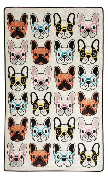 ASIR Dětský koberec(100 x 160 cm) DOGS bílý – Bostonský teriér