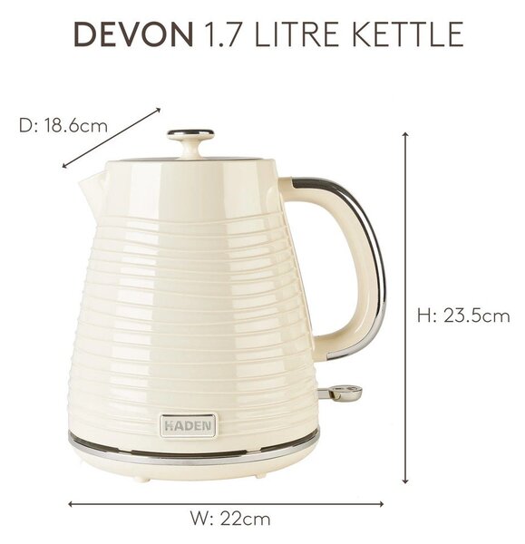 Krémová plastová rychlovarná konvice 1,7 l Devon – Haden