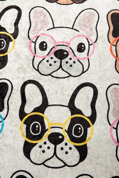 ASIR Dětský koberec(100 x 160 cm) DOGS bílý – Bostonský teriér