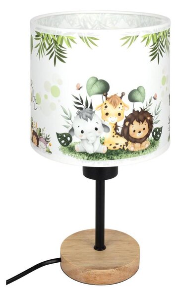 Brilagi - Stolní lampa BOBO WOOD 1xE27/25W/230V dub/černá/bílá/zelená/džungle