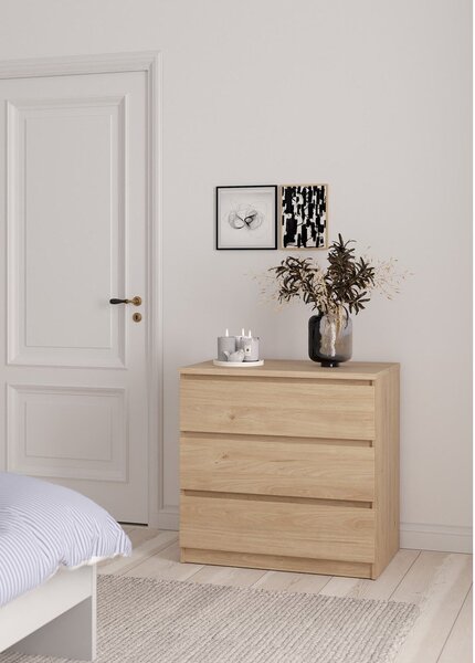 Komoda v dekoru dubu v přírodní barvě 77x76x50 cm Naia – Tvilum