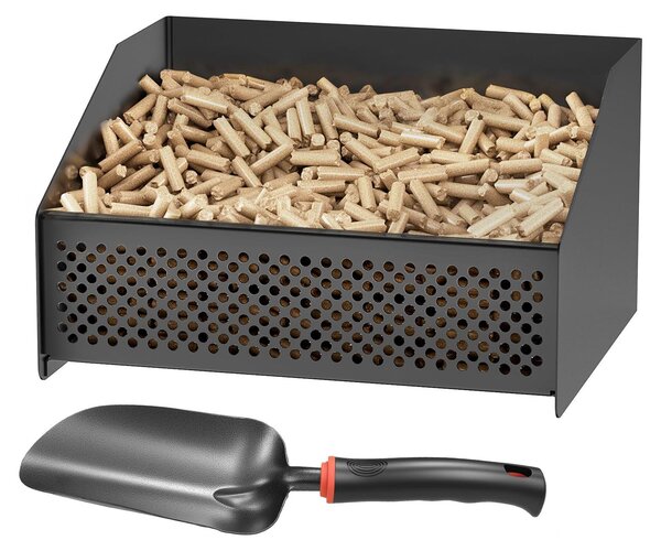 Pelletový koš kovový - 30 x 25 x 17 cm - Pro krbová kamna - Železo - Velká kapacita - Ventilační konstrukce