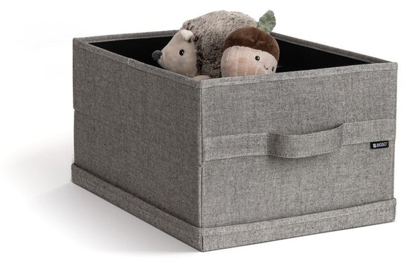 Šedý látkový úložný box s víkem 31x41x22 cm Soft Storage Medium – Bigso