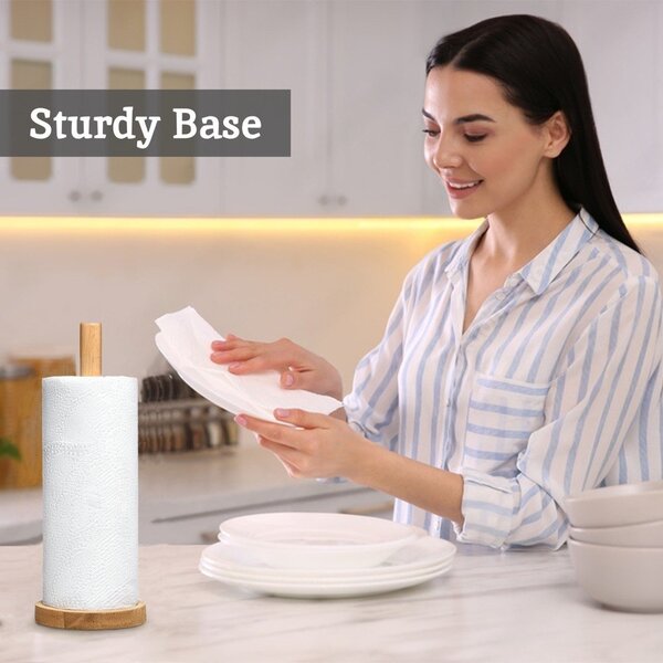 Dřevěný stojan na papírové utěrky v přírodní barvě ø 12 cm Soka – Premier Housewares