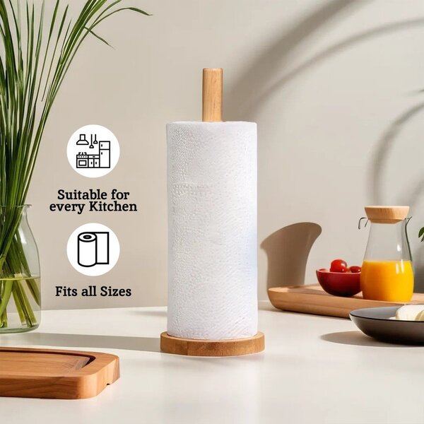 Dřevěný stojan na papírové utěrky v přírodní barvě ø 12 cm Soka – Premier Housewares