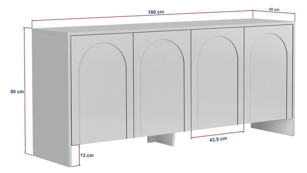 Bílá komoda 180x80x45 cm Arlen – Kalune Design