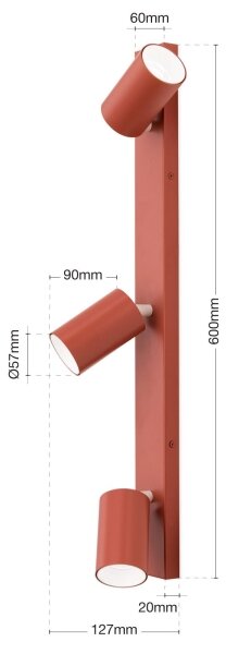 Orion - Bodové svítidlo PENN 3xGU10/13W/230V cihlová
