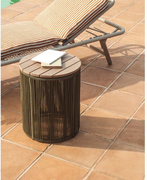 Kulatý zahradní stolek s deskou z akácie ø 40 cm Dandara – Kave Home