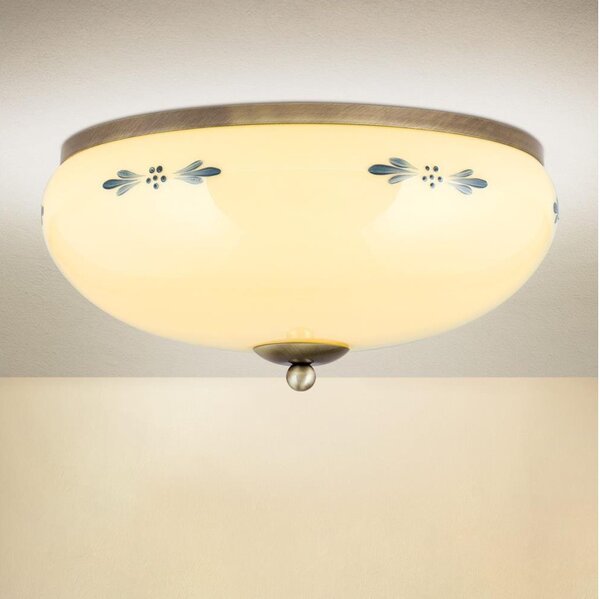 Orion - Stropní svítidlo LANDHAUS 3xE27/60W/230V pr. 35 cm bronz/béžová/modrá