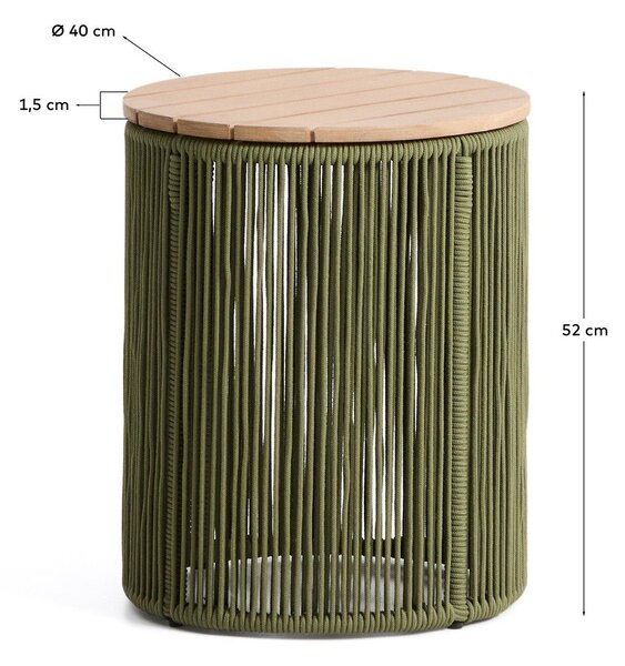 Kulatý zahradní stolek s deskou z akácie ø 40 cm Dandara – Kave Home