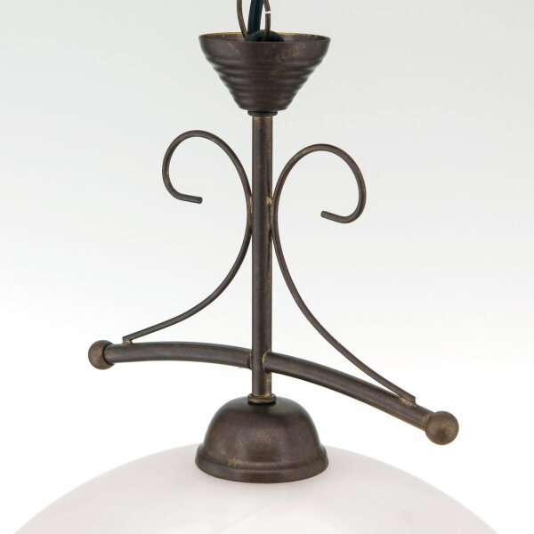 Orion - Lustr na řetězu RULA 1xE27/40W/230V pr. 35 cm bílá/bronz