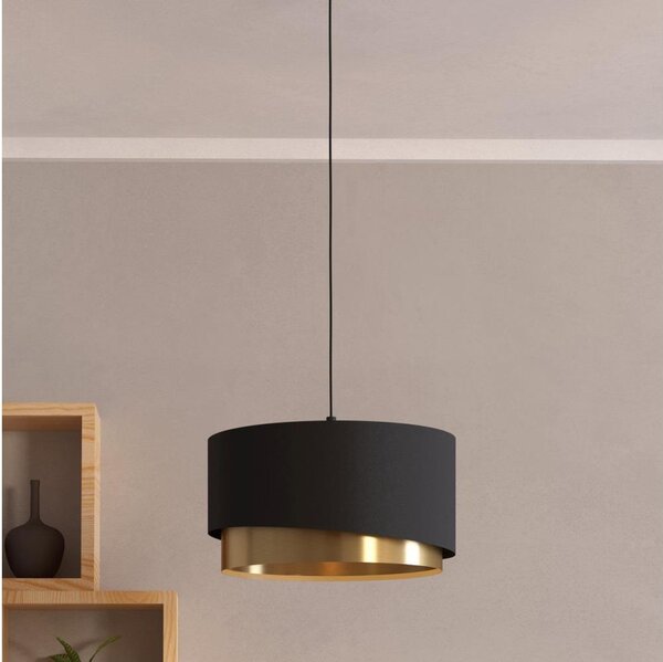 Eglo 39925 - Lustr na lanku MANDERLINE 1xE27/40W/230V černá/zlatá