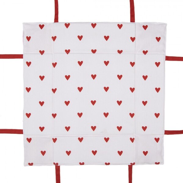Červeno-bílý bavlněný košík na pečivo se srdíčky Love It – 35x35x8 cm