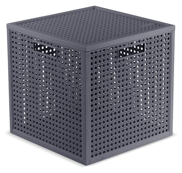 Tmavě šedý úložný box s víkem z recyklovaného plastu 28x28x28 cm Kaya Cube – Curver