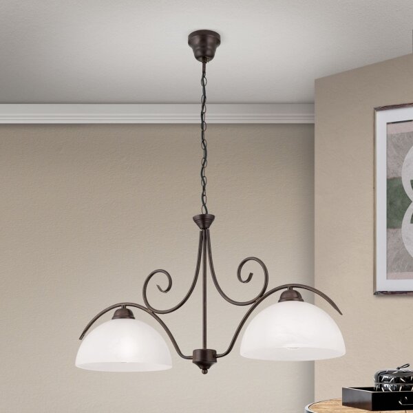Orion - Lustr na řetězu RULA 2xE27/40W/230V bílá/bronz