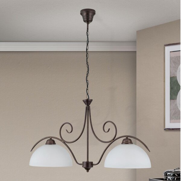 Orion - Lustr na řetězu RULA 2xE27/40W/230V bílá/bronz