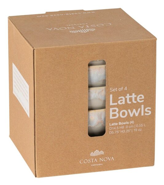 Šedé misky v sadě 4 ks z kameniny 550 ml Latte – Costa Nova