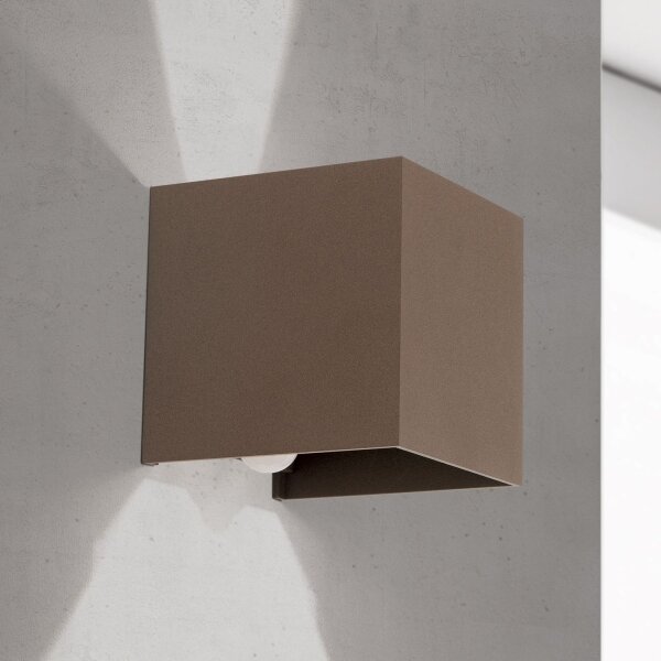 Orion- LED Venkovní nástěnné svítidlo se senzorem CUBE-S LED/13W/230V IP54 hnědá