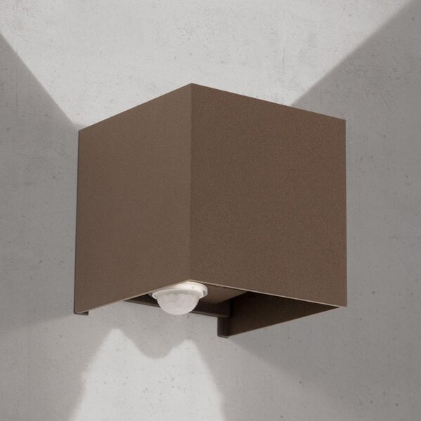 Orion- LED Venkovní nástěnné svítidlo se senzorem CUBE-S LED/13W/230V IP54 hnědá