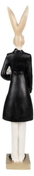 Zlato-bílá figurka elegantní zajíc ve smokingu s cylindrem – 32 cm