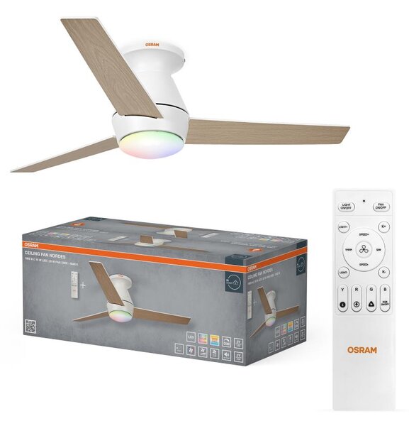 Osram - LED RGB Stmív. stropní ventilátor NORDES LED/18W/230V 3000-6500K + DO