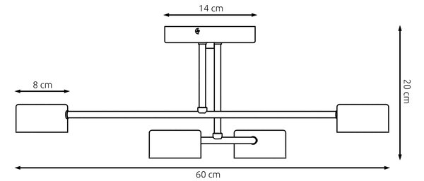 Emibig Halo stropní světlo 4x10 W černá 1355/4