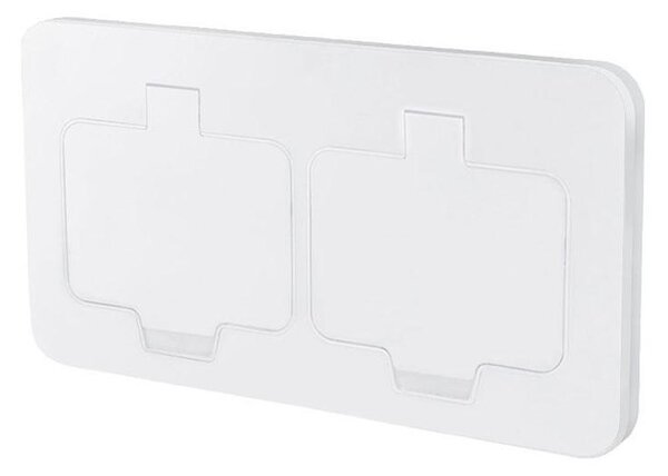 Solight 5B323W - Venkovní vestavná podlahová dvojzásuvka IP55 bílá obdélníkový