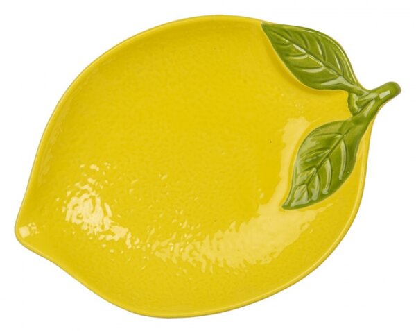 Žlutá keramická miska ve tvaru citronu XL – 25x18x3 cm