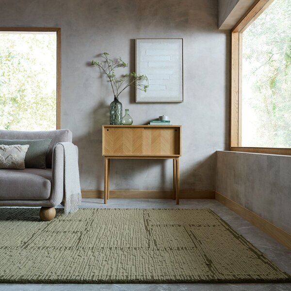 Zelený ručně tkaný vlněný koberec 140x200 cm Harris Modula Wool – Flair Rugs
