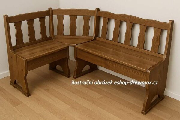 Drewmax NR101 dřevěná rohová lavice masiv borovice