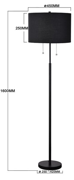 Light Prestige Fogo stojací lampa 2x15 W černá LP03042FBK