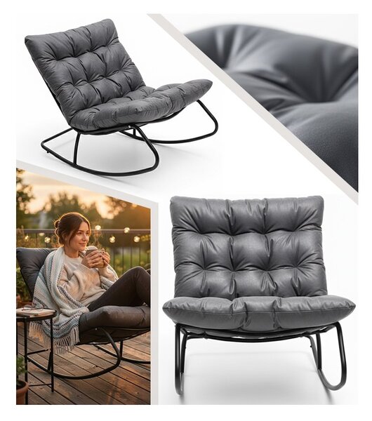 Garden Mattera G1147 Comfort – šedé houpací kreslo s měkkým polštářem
